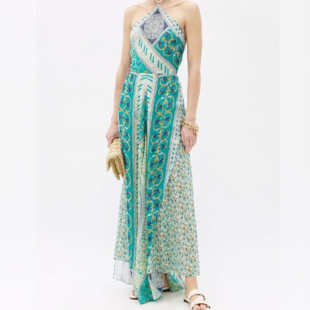 Etro Patchwork-Print Silk-Georgette Midi Dress